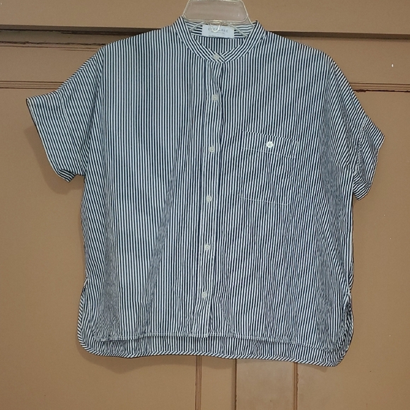Everlane Tops - Everlane Striped Navy and White Women's Button Down Shirt